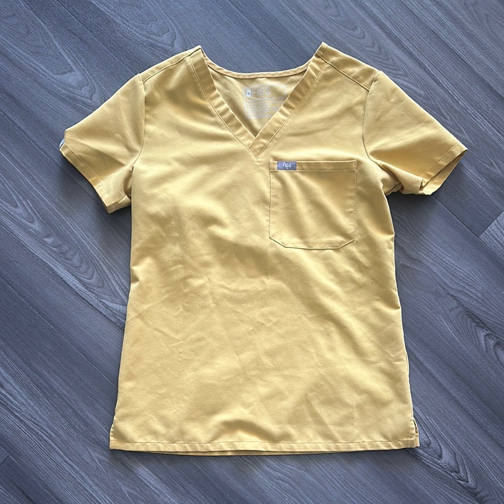 Figs gold / Yellow Catarina Scrub Top XXS GREAT CONDITION